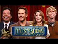 Telestrations with Chris Pratt Rose Byrne and mgk Extended The Tonight Show