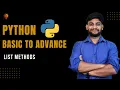 List Methods Python Beginner to Advance Python Tutorial