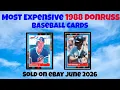 1988 Donruss Most Expensive eBay Sales Baseball Cards June 2026