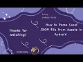 Android Studio Tutorial How to Parse Local JSON file from Assets in Android