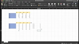 Assignment problem using Excel