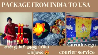 Unboxing parcel India to USA parcel through Garudavega Housewarming ceremony decor items