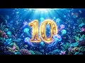 Underwater Birt ay Countdown 10 to 0 Glowing Jellyfish Ocean Animation 4K Countdown Timer