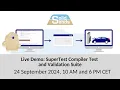 Live Demo - SuperTest Compiler Test and Validation Suite Sep 24 2024