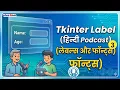 Tkinter Label How to display text and messages on the screen Hindi Podcast 03