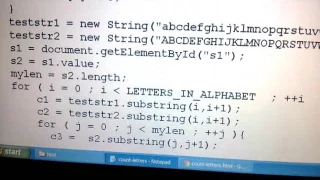 HTML Javascript to count character occurrences in a string