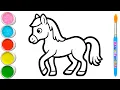 Download Lagu Menggambar dan Melukis Kuda dan 4 Hewan Ternak Lainnya 🐎🐄🐐🐏🐓 Pelajari Suara Hewan #373
