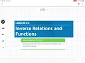 Inverse Relations and Functions Lesson 5-6