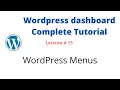Lecture Menus - WordPress admin dashboard complete tutorial
