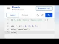 Simple Vector Operations in