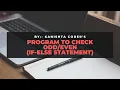 Program to check odd even Number If-else statement