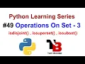 Operations On Set In Python Isdisjoint Issuperset Issubset Tech Blooded