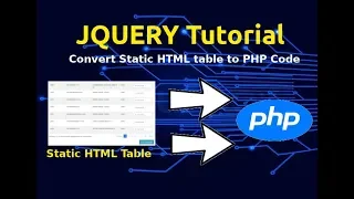 JQuery Javascript Tutorial Convert Static HTML Table Into PHP Array Backend Language Array