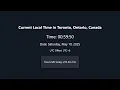 LIVE Clock Current Local Time in Toronto Ontario Canada DevClock