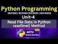 U4L9 readline Method Read File Data in Python AKTU Unit-4 BCC302 BCC402 Eduglue