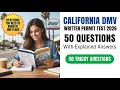 California DMV Written Permit Test 2026 50 Real Exam Questions and Answers with Clear Explanations