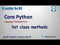 Learn Python in Telugu Python list class methods remove pop index sort and count Leela Soft
