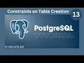 Apply constraints on table creation in SQL PostgreSQL Tutorial Malayalam
