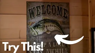 Welcome Bass Fishing Tin Sign Nostalgic Vintage Metal Wall Decor