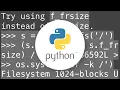 Find free disk space in python on