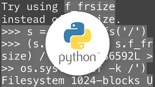 Find free disk space in python on