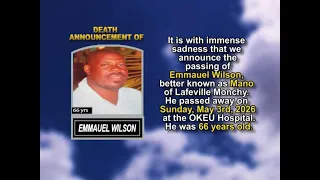 Emmauel Wilson Short Obituary