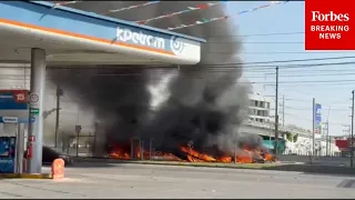 RAW FOOTAGE Cartel Leader s Death Spurs Road Blockades Car Fires Across Mexico