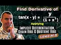 implicit differentiation chain rule and quotient rule combined tan x - y y 1 x 2