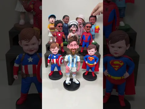 Pure handmade clay dolls are having a cute nodding party!