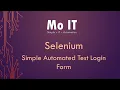 Selenium Simple Automated Test Login Form