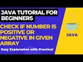 Find Negative Positive number in Array Java small program