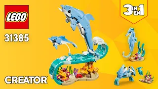 LEGO Creator 3in1 Sea Animals: Beautiful Dolphins (31385)[542 pcs] Seahorse & Crab | Building | TBB