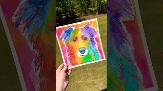 Paint Your pet Rainbow watercolor pet portrait tutorial