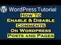 How to Enable and Disable Comments in WordPress Post - English WordPress Tutorial