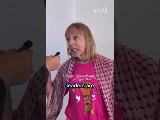 ⁣Activist Medea Benjamin of Code Pink speaks to TMJ News