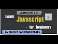 Learn basics of JavaScript For Absolute Beginners - Part