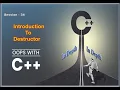 OOPS With CPP Session 34 Introduction to Destructor In Depth Freshers to 6 Yrs Exp