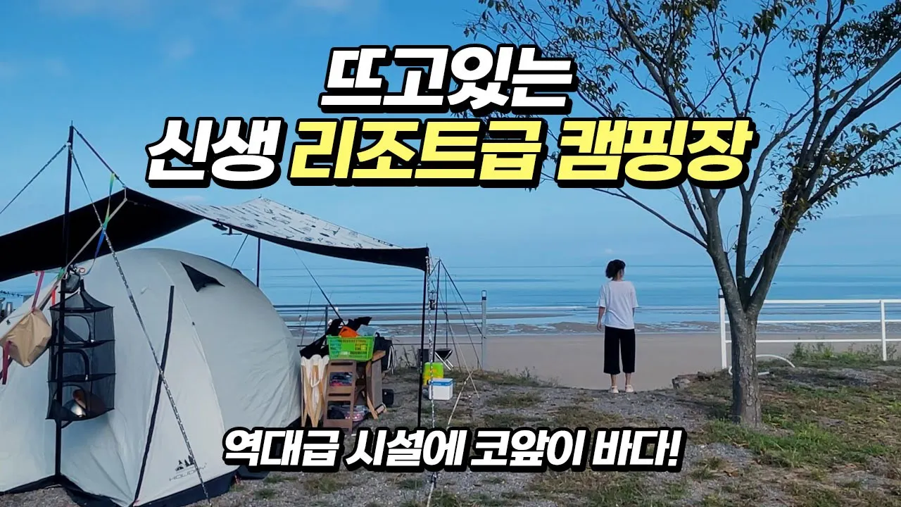 놀라웠던 1인 샤워실에 끝장 바다뷰 캠핑장! 조개캐기, 갯벌 해루질 가능한 신두57캠핑장 리뷰 썸네일