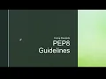 Python PEP8 Guidelines - Theory