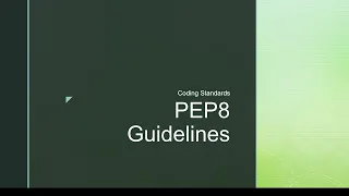 Python PEP8 Guidelines - Theory