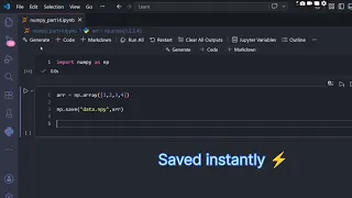 NumPy Part Save Arrays Instantly with np save