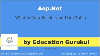 What is data-reader and data table ASP NET tutorials Ado net pract Education Gurukul