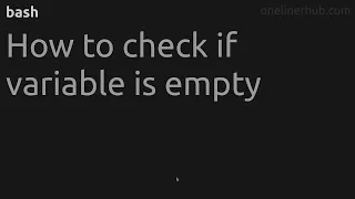 How to check if variable is empty