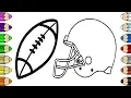 How to Draw NFL Football with Helmet Coloring Pages For Kids