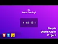 How To Create Digital Clock Using HTML CSS and JavaScript Simple Digital Clock Tutorial