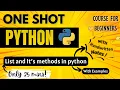 One Shot Lists and it s Methods Python for Beginners