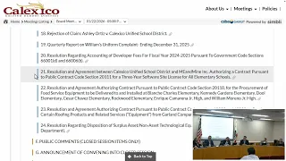 CUSD Regular Board Meeting - January 22 2026