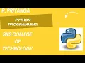DT PYTHON PROGRAMMING SNSINSTUTIONS