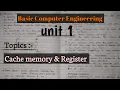 Cache memory Register Unit 1 Basic Computer Engineering B C E Rgpv Complete Course