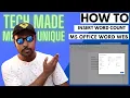 how to insert word count in ms office word web